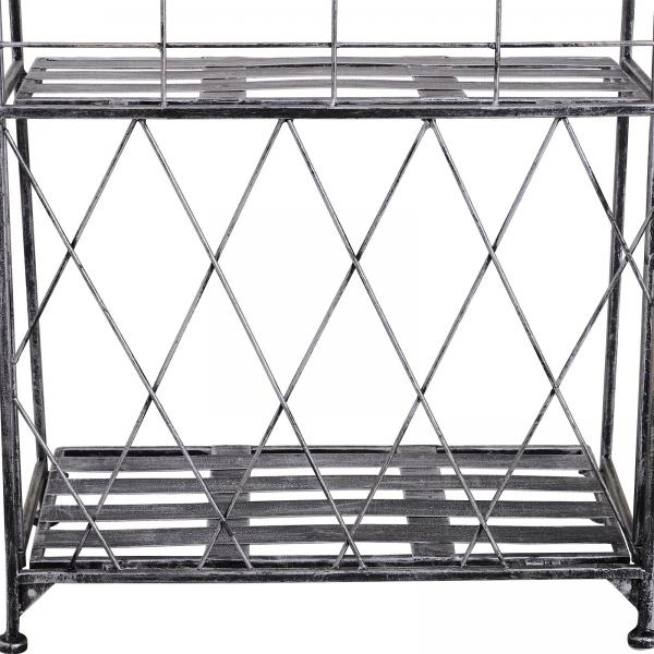 Pflanzregal Blumenregal 3 x Ebene Metall Klappbar Silbergrau - Palo24