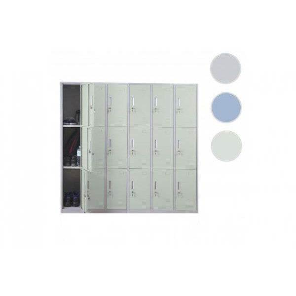 Schliessfach, Schliessfachschrank Umkleidekabine Spind, Metall 18 Fächer - Palo24