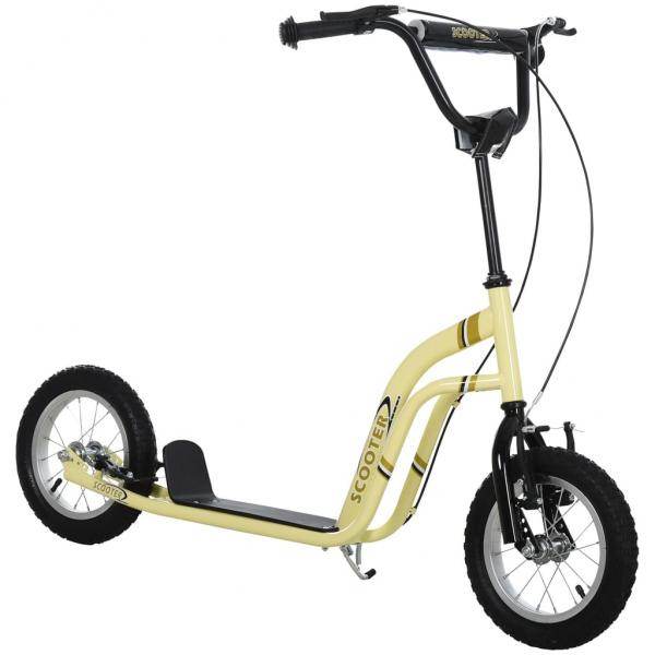 Tretroller Scooter Cityroller Kinder Mädchenroller verstellbar Aluminium Beige - Palo24