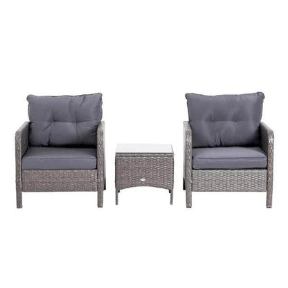 5-tlg. Polyrattan Sitzgruppe Set Sofagarnitur mit Kissen Dunkelgrau - Palo24
