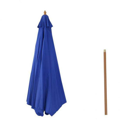 Holz Sonnenschirm 300x245cm Gartenschirm Balkonschirm Blau - Palo24