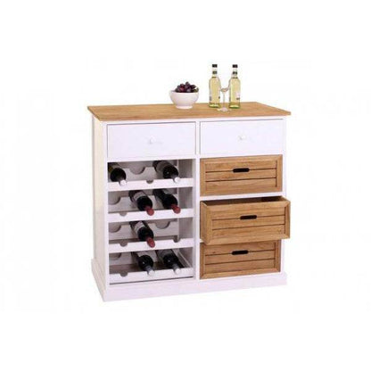 Weinregal, Kommode Flaschenregal mit Schubladen, Landhausstil - Palo24