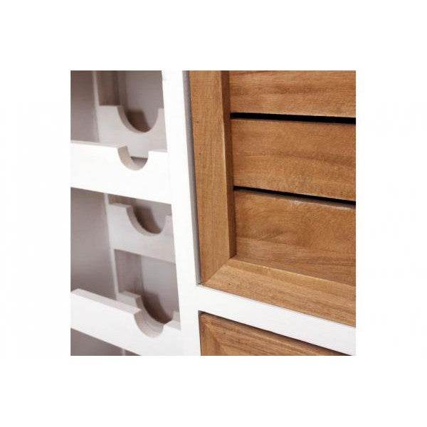 Weinregal, Kommode Flaschenregal mit Schubladen, Landhausstil - Palo24