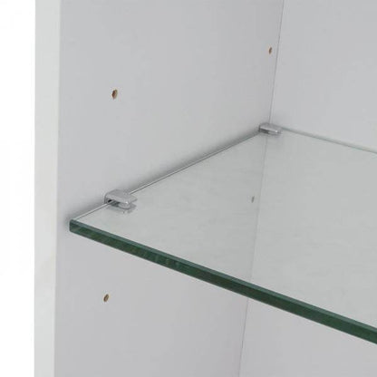 Badezimmerset HWC-B19, Waschtisch Wandspiegel 2x Hängeschrank, hochglanz ~ weiss - Palo24