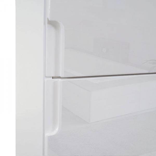 Badezimmerset HWC-B19, Waschtisch Wandspiegel 2x Hängeschrank, hochglanz ~ weiss - Palo24