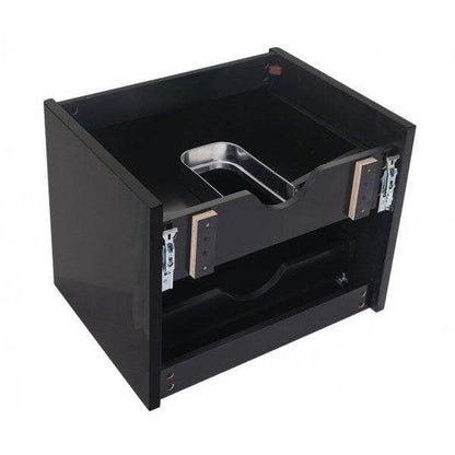 Badezimmerset HWC-B19, Waschtisch Spiegelschrank Hängeschrank, hochglanz ~ schwarz - Palo24