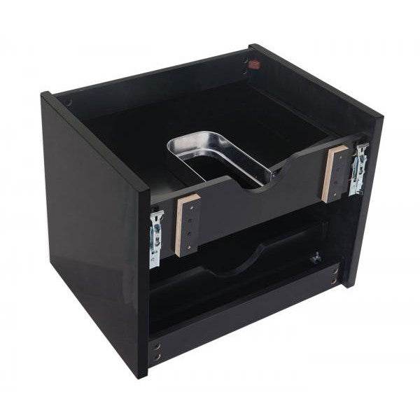 Badezimmerset HWC-B19, Waschtisch Wandspiegel 2x Hängeschrank, hochglanz ~ schwarz - Palo24