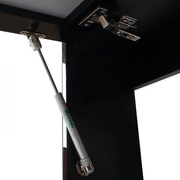 Badezimmerset HWC-B19, Waschtisch Spiegelschrank Hängeschrank, hochglanz ~ schwarz - Palo24