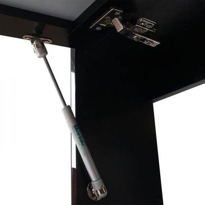 Badezimmerset HWC-B19, Waschtisch Spiegelschrank Hängeschrank, hochglanz ~ schwarz - Palo24