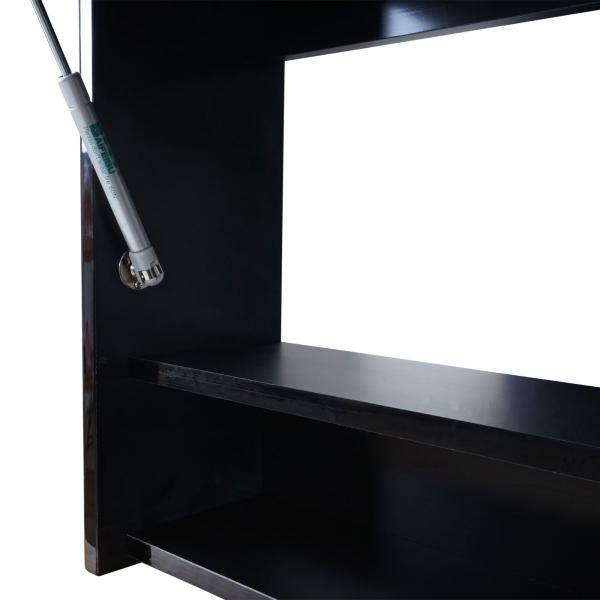 Badezimmerset HWC-B19, Waschtisch Spiegelschrank Hängeschrank, hochglanz ~ schwarz - Palo24