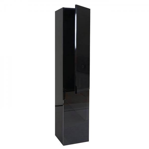 Badezimmerset HWC-B19, Waschtisch Spiegelschrank Hängeschrank, hochglanz ~ schwarz - Palo24