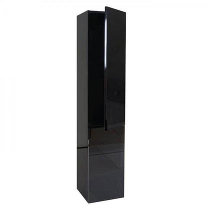 Badezimmerset HWC-B19, Waschtisch Wandspiegel 2x Hängeschrank, hochglanz ~ schwarz - Palo24