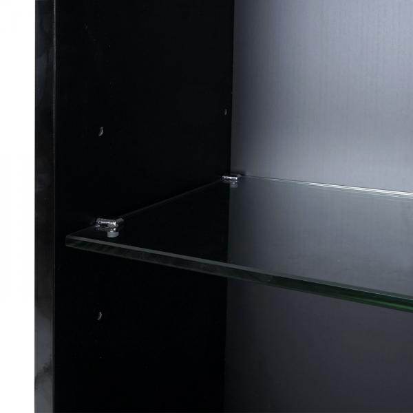 Badezimmerset HWC-B19, Waschtisch Wandspiegel 2x Hängeschrank, hochglanz ~ schwarz - Palo24