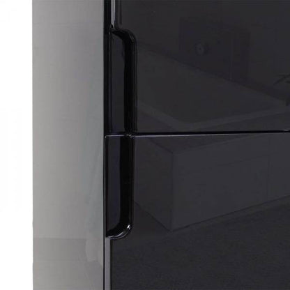 Badezimmerset HWC-B19, Waschtisch Spiegelschrank Hängeschrank, hochglanz ~ schwarz - Palo24