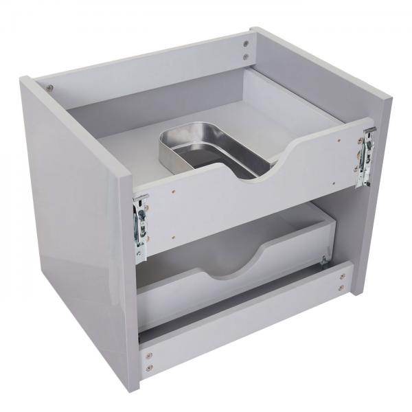 Badezimmerset HWC-B19, Waschtisch Spiegelschrank Hängeschrank, hochglanz ~ grau - Palo24