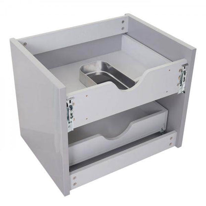 Badezimmerset HWC-B19, Waschtisch Spiegelschrank Hängeschrank, hochglanz ~ grau - Palo24