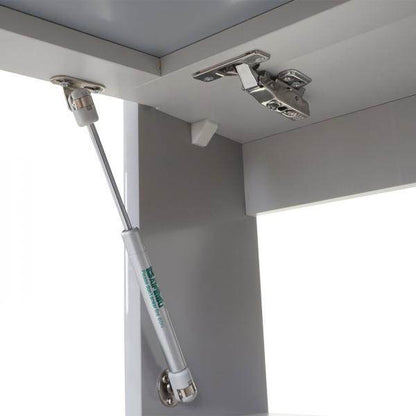 Badezimmerset HWC-B19, Waschtisch Spiegelschrank Hängeschrank, hochglanz ~ grau - Palo24
