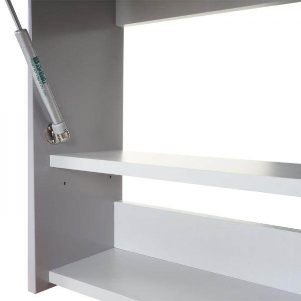 Badezimmerset HWC-B19, Waschtisch Spiegelschrank Hängeschrank, hochglanz ~ grau - Palo24