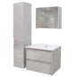 Badezimmerset HWC-B19, Waschtisch Spiegelschrank Hängeschrank, hochglanz ~ grau - Palo24
