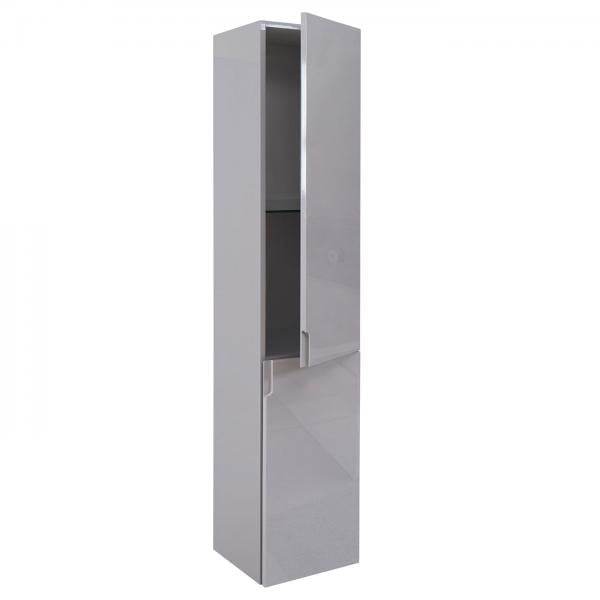 Badezimmerset HWC-B19, Waschtisch Spiegelschrank Hängeschrank, hochglanz ~ grau - Palo24