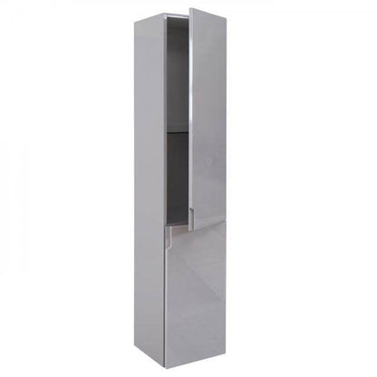 Badezimmerset HWC-B19, Waschtisch Spiegelschrank Hängeschrank, hochglanz ~ grau - Palo24
