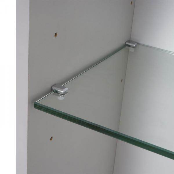 Badezimmerset HWC-B19, Waschtisch Spiegelschrank Hängeschrank, hochglanz ~ grau - Palo24