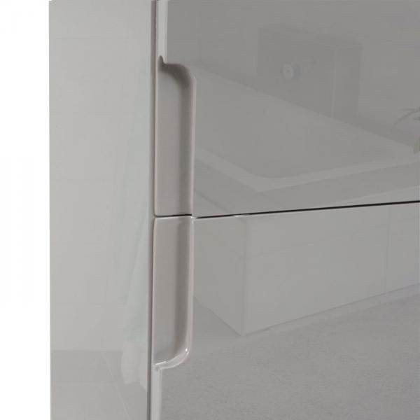 Badezimmerset HWC-B19, Waschtisch Spiegelschrank Hängeschrank, hochglanz ~ grau - Palo24