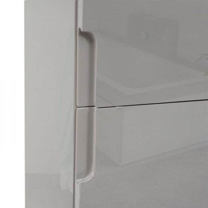 Badezimmerset HWC-B19, Waschtisch Spiegelschrank Hängeschrank, hochglanz ~ grau - Palo24