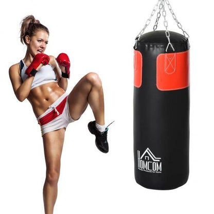 Boxsack Trainingsdummy Boxtraining Boxen mit Boxhandschuhen Schwarz Ø30 x 120 cm - Palo24