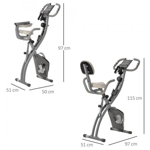 Heimtrainer mit LCD-Anzeige Grau 97 cm x 51 cm x 115 cm - Palo24