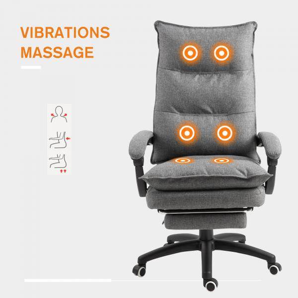 Massage Sessel Bürostuhl Massagefunktion Chefsessel Grau - Palo24