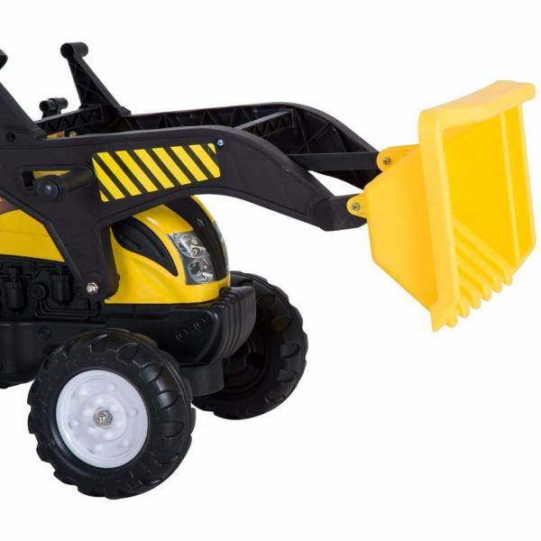 Tretauto Traktor mit Fontlader ab 3 Jahre Schwarz+Gelb - Palo24