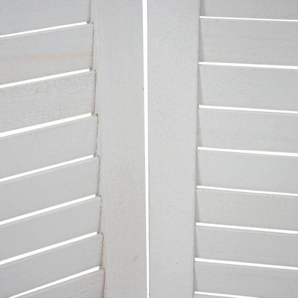 Paravent HWC-A84, Raumteiler Trennwand Sichtschutz, Ornamente 170x161cm ~ weiß - Palo24