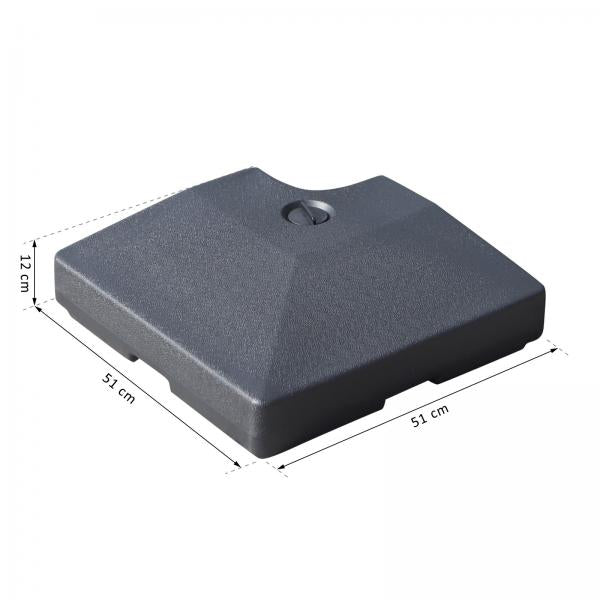 Sonnenschirmständer 4 x befüllbar mit Sand Wasser HDPE -Kunststoffpro bis zu 130 kg - Palo24