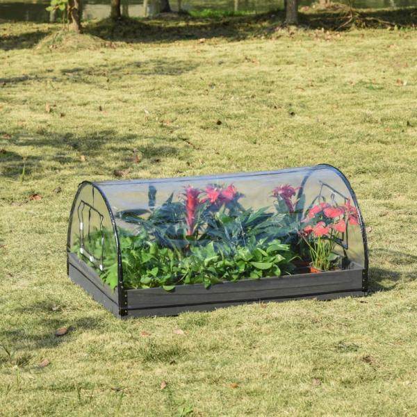 Gewächshaus mit Fenster 12 Gitter Treibhaus Tomatenhaus Frühbeet PVC Stahl Transparent 120 x 79 x 53 cm - Palo24