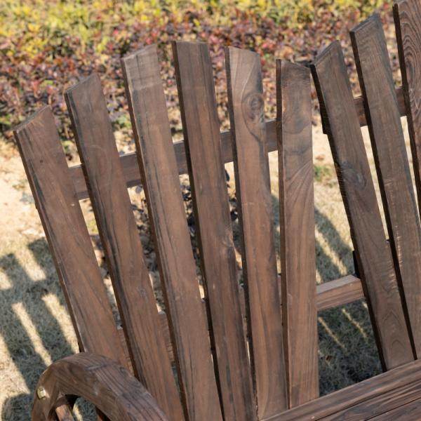Gartenbank mit Armlehne, Sitzbank, Rustikale Bank, Massivholz, Dunkelbraun, 108 x 66 x 95 cm - Palo24