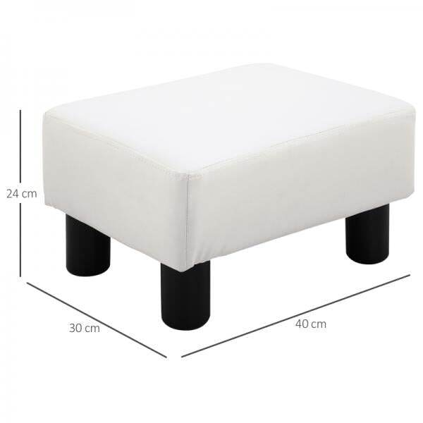 Fußhocker Sitzhocker Eingangbank Rückenfreier Sitzbank Chesterfield Weiss - Palo24