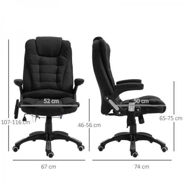 Massagesessel Chefsessel mit Massagefunktion Bürostuhl schwarz - Palo24