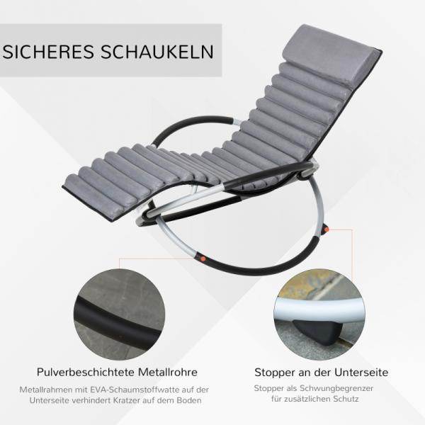 Schaukelstuhl ergonomischer 2 In 1 Schwingsessel Schaukelliege kugelförmig Dunkelgrau - Palo24