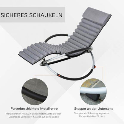 Schaukelstuhl ergonomischer 2 In 1 Schwingsessel Schaukelliege kugelförmig Dunkelgrau - Palo24