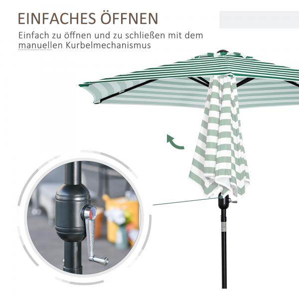 Sonnenschirm Gartenschirm Terrassenschirm Gestell Stahl Grüner Streifen - Palo24