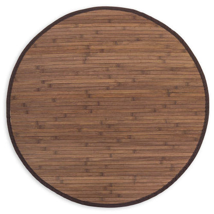 Bambusmatte 200 cm rund dunkelbraun Bambusteppich Teppich - Palo24