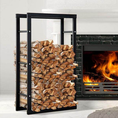 Kaminholzregal Kaminholzständer 100kg Stahl Schwarz - Palo24