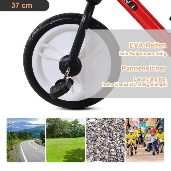 Laufrad Kinderfahrrad Lauflernrad 2-in-1 Stützräder Pedale 2-5 Jahre PP Rot - Palo24