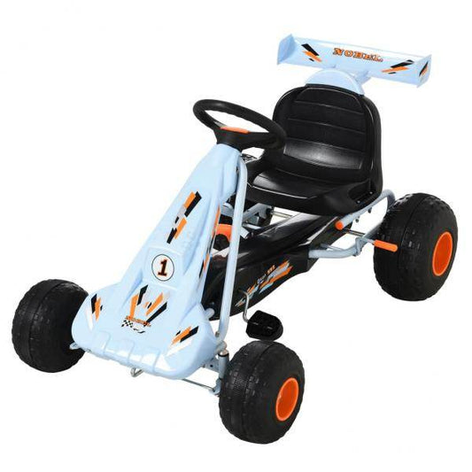 Go Kart Mit Pedal Kinderfahrzeug Tretauto mit Pedal für 3-8 Jahre Stahl Hellblau - Palo24