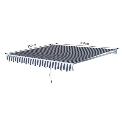 Markise Gelenkarmmarkise Sonnenschutz Grau/Weiss 3,5x2,5m - Palo24