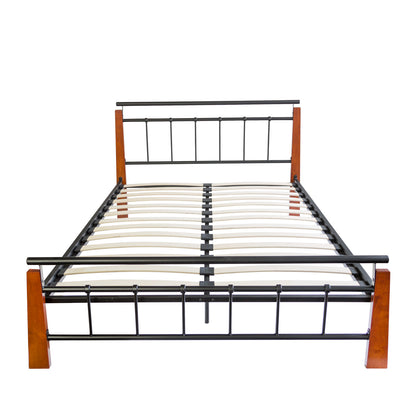 Metallbett 140 x 200 Bettgestell Doppelbett Bettrahmen + Lattenrost 5072 schwarz