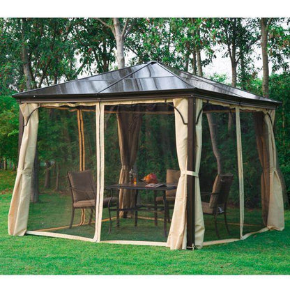 Luxus Pavillon Alu Partyzelt mit lichtdurchlässigem PC Dach - Palo24