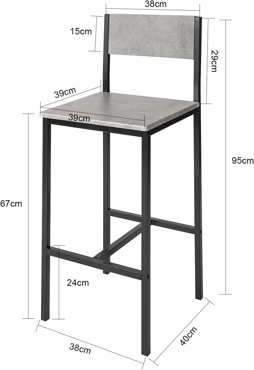 Barstühle 2er set | Tresenhocker | Sitzhöhe 67cm | Metall | FST53-HGx2 - Palo24