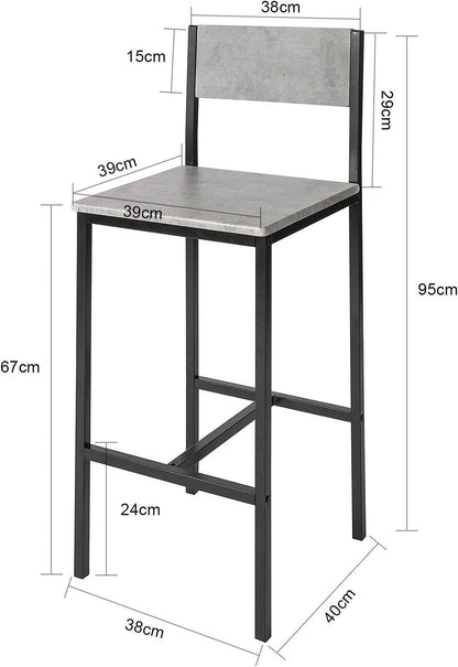 Barstühle 2er set | Tresenhocker | Sitzhöhe 67cm | Metall | FST53-HGx2 - Palo24